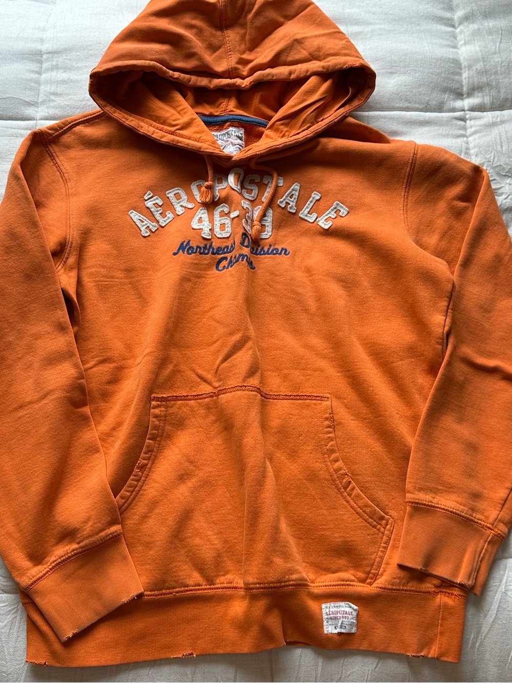 Aeropostale Orange Hooded Pullover Sweatshirt with Logo